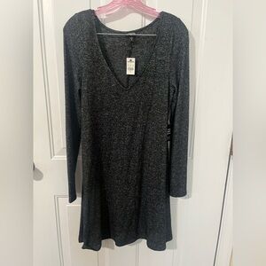 NWT Express Women’s Sweater Dress - Heathered Black - Sz Medium